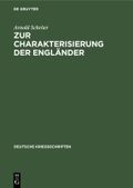 Zur Charakterisierung der Engländer Cover des Buches Zur Charakterisierung der Engländer (ISBN: 9783111682334)