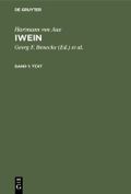 Iwein. Bd.1 Cover des Buches Iwein. Bd.1 (ISBN: 9783110003291)