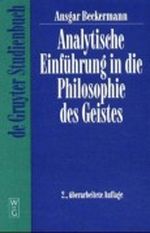 Analytische Einfuhrung in Die Philosophie Des Geistes Cover des Buches Analytische Einfuhrung in Die Philosophie Des Geistes (ISBN: 3110170655)