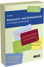 Ressourcen- und Zielewerkstatt für Therapie und Beratung: 140 stärkende Kartenimpulse. Mit 32-seitigem Booklet in stabiler Box, Kartenformat 5,9 x 9,2 cm (Beltz Therapiekarten) Cover des Buches Ressourcen- und Zielewerkstatt für Therapie und Beratung: 140 stärkende Kartenimpulse. Mit 32-seitigem Booklet in stabiler Box, Kartenformat 5,9 x 9,2 cm (Beltz Therapiekarten) (ISBN: 4019172102081)