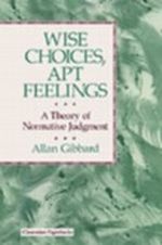 WISE CHOICES, APT FEELINGS Cover des Buches WISE CHOICES, APT FEELINGS (ISBN: 9780198249849)