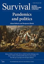 Survival October-November 2020: Pandemics and politics (Global Politics and Strategy: Number 5, Band 62) Cover des Buches Survival October-November 2020: Pandemics and politics (Global Politics and Strategy: Number 5, Band 62) (ISBN: 9780367491956)