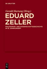 Eduard Zeller Cover des Buches Eduard Zeller (ISBN: 9783110208573)