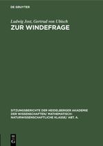 Zur Windefrage Cover des Buches Zur Windefrage (ISBN: 9783111409641)