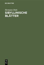 Sibyllinische Blätter Cover des Buches Sibyllinische Blätter (ISBN: 9783111718804)