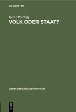 Volk oder Staat? Cover des Buches Volk oder Staat? (ISBN: 9783111727554)