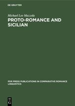 Proto-Romance and Sicilian Cover des Buches Proto-Romance and Sicilian (ISBN: 9783112329948)