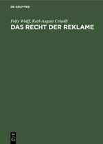 Das Recht der Reklame Cover des Buches Das Recht der Reklame (ISBN: 9783112345900)