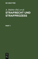 Strafrecht und Strafprozeß Cover des Buches Strafrecht und Strafprozeß (ISBN: 9783112405666)