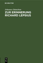 Zur Erinnerung Richard Lepsius Cover des Buches Zur Erinnerung Richard Lepsius (ISBN: 9783112449066)