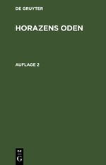 Horazens Oden Cover des Buches Horazens Oden (ISBN: 9783112457887)