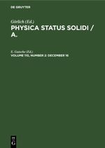 Physica status solidi / A. / December 16 Cover des Buches Physica status solidi / A. / December 16 (ISBN: 9783112495544)