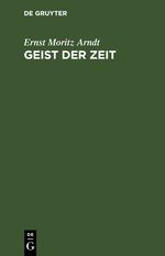 Geist der Zeit Cover des Buches Geist der Zeit (ISBN: 9783112638729)