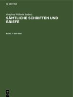 Gottfried Wilhelm Leibniz: Sämtliche Schriften und Briefe. Allgemeiner... / 1691–1692 Cover des Buches Gottfried Wilhelm Leibniz: Sämtliche Schriften und Briefe. Allgemeiner... / 1691–1692 (ISBN: 9783112640968)
