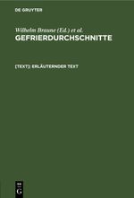 Gefrierdurchschnitte / Erläuternder Text Cover des Buches Gefrierdurchschnitte / Erläuternder Text (ISBN: 9783112663936)