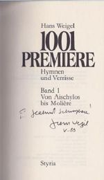1001 Premiere: Hymnen und Verrisse. Von Aischylos bis Zusanek Cover des Buches 1001 Premiere: Hymnen und Verrisse. Von Aischylos bis Zusanek (ISBN: 9783222114885)