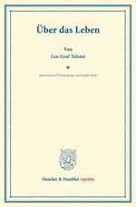 Über das Leben. Cover des Buches Über das Leben. (ISBN: 9783428170340)