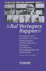 ' Auf Verlegers Rappen' Cover des Buches ' Auf Verlegers Rappen' (ISBN: 9783476012395)