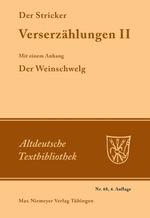 Verserzählungen Cover des Buches Verserzählungen (ISBN: 9783484201682)
