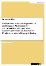 Ein regionales Wissensmanagement als profilbildende Maßnahme der unterschiedlichen Regionen im Standortwettbewerb am Beispiel der Westküstenregion Schleswig-Holsteins Cover des Buches Ein regionales Wissensmanagement als profilbildende Maßnahme der unterschiedlichen Regionen im Standortwettbewerb am Beispiel der Westküstenregion Schleswig-Holsteins (ISBN: 9783638552998)
