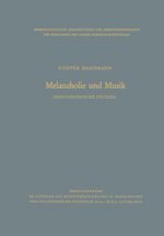 Melancholie und Musik Cover des Buches Melancholie und Musik (ISBN: 9783663007838)