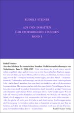Aus den Inhalten der esoterischen Stunden, Band I: 1904-1909 Cover des Buches Aus den Inhalten der esoterischen Stunden, Band I: 1904-1909 (ISBN: 9783727426667)