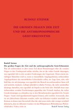 Die großen Fragen der Zeit und die anthroposophische Geist-Erkenntnis Cover des Buches Die großen Fragen der Zeit und die anthroposophische Geist-Erkenntnis (ISBN: 9783727433603)