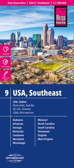 Reise Know-How Landkarte USA 9, Südost (1:1.250.000): Missouri, Kentucky, West Virginia, South Carolina, ... Cover des Buches Reise Know-How Landkarte USA 9, Südost (1:1.250.000): Missouri, Kentucky, West Virginia, South Carolina, ... (ISBN: 9783831772834)