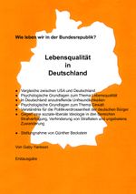 Lebensqualität in Deutschland Cover des Buches Lebensqualität in Deutschland (ISBN: 9783833461934)