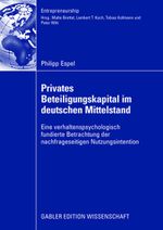 Privates Beteiligungskapital im deutschen Mittelstand Cover des Buches Privates Beteiligungskapital im deutschen Mittelstand (ISBN: 9783834912947)