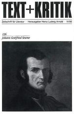 Johann Gottfried Seume (TEXT+KRITIK 126) Cover des Buches Johann Gottfried Seume (TEXT+KRITIK 126) (ISBN: 9783883774916)