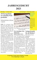 Jahresgedicht 2023 Cover des Buches Jahresgedicht 2023 (ISBN: 9783943070354)