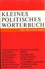Kleines Politisches Wörterbuch Cover des Buches Kleines Politisches Wörterbuch (ISBN: B001UO4BXW)