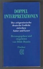 Doppelinterpretationen : Das zeitgenössische Gedicht zwischen Autor und Leser Cover des Buches Doppelinterpretationen : Das zeitgenössische Gedicht zwischen Autor und Leser (ISBN: B0031I2QU0)