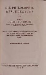Die Philosophie des Judentums. (Geschichte der Philosophie in Einzeldarstellungen I. Das Weltbild der Primitiven und die Philosophie des Morgenlandes III). Cover des Buches Die Philosophie des Judentums. (Geschichte der Philosophie in Einzeldarstellungen I. Das Weltbild der Primitiven und die Philosophie des Morgenlandes III). (ISBN: B004EVS6KM)