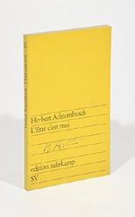 L'Etat c'est moi. (= edition suhrkamp, Bd. 551). Cover des Buches L'Etat c'est moi. (= edition suhrkamp, Bd. 551). (ISBN: B007Y0FPRC)