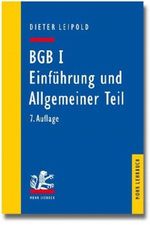 BGB I: Einführung und Allgemeiner Teil Cover des Buches BGB I: Einführung und Allgemeiner Teil (ISBN: 9783161525568)