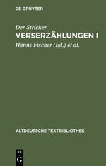 Verserzählungen I Cover des Buches Verserzählungen I (ISBN: 9783484200715)