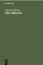 Lex Salica Cover des Buches Lex Salica (ISBN: 9783112380383)