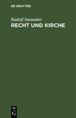 Recht und Kirche Cover des Buches Recht und Kirche (ISBN: 9783112447826)