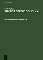 Physica status solidi / A. / December 16 Cover des Buches Physica status solidi / A. / December 16 (ISBN: 9783112480663)
