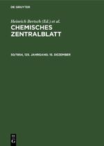 Chemisches Zentralblatt / 15. Dezember Cover des Buches Chemisches Zentralblatt / 15. Dezember (ISBN: 9783112493427)
