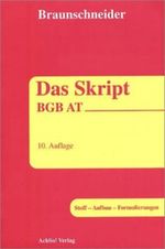BGB AT Cover des Buches BGB AT (ISBN: 9783766312334)
